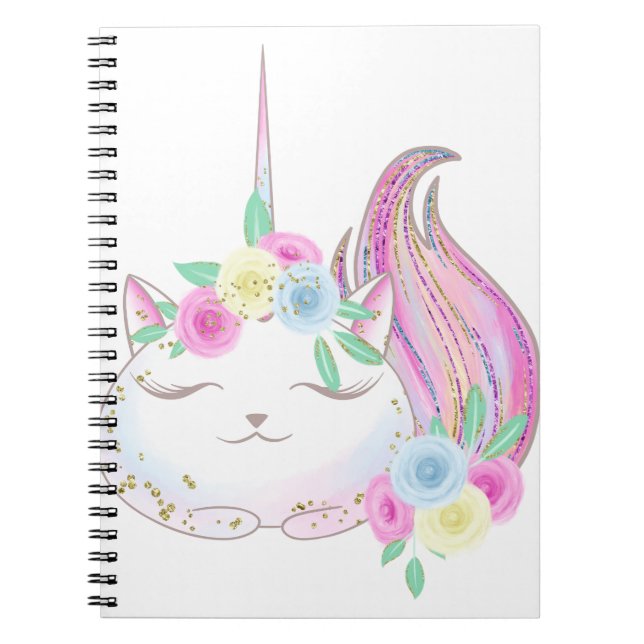 Cute Caticorn Anteckningsbok (Framsidan)