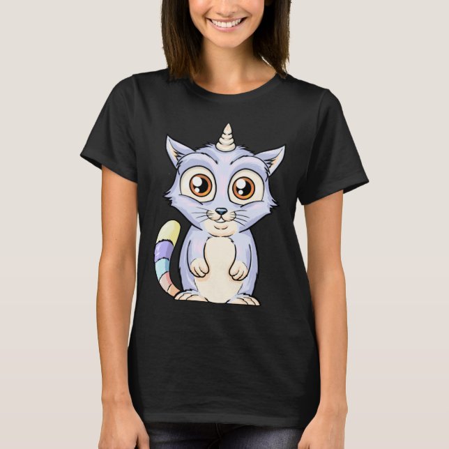 Cute Caticorn T Shirt (Framsida)