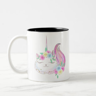 Cute Caticorn Två-Tonad Mugg