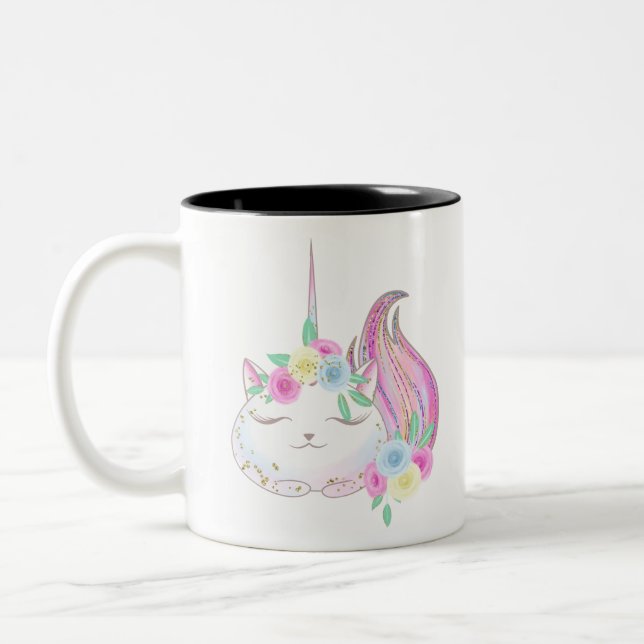 Cute Caticorn Två-Tonad Mugg (Vänster)