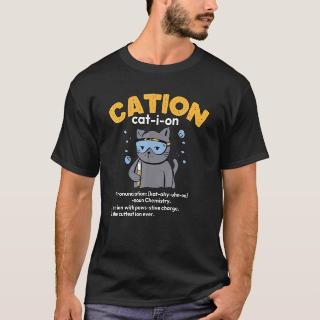 Cute Cation Cat Ion T Shirt (Framsida)