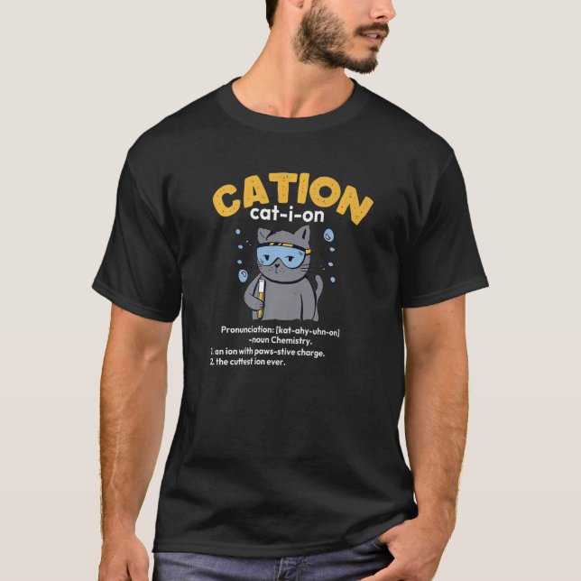 Cute Cation Cat Ion T Shirt (Framsida)