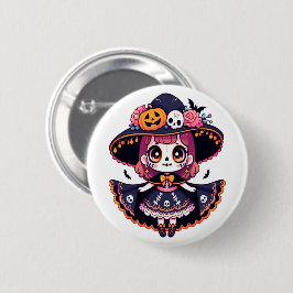 Cute catrina girl halloween knapp