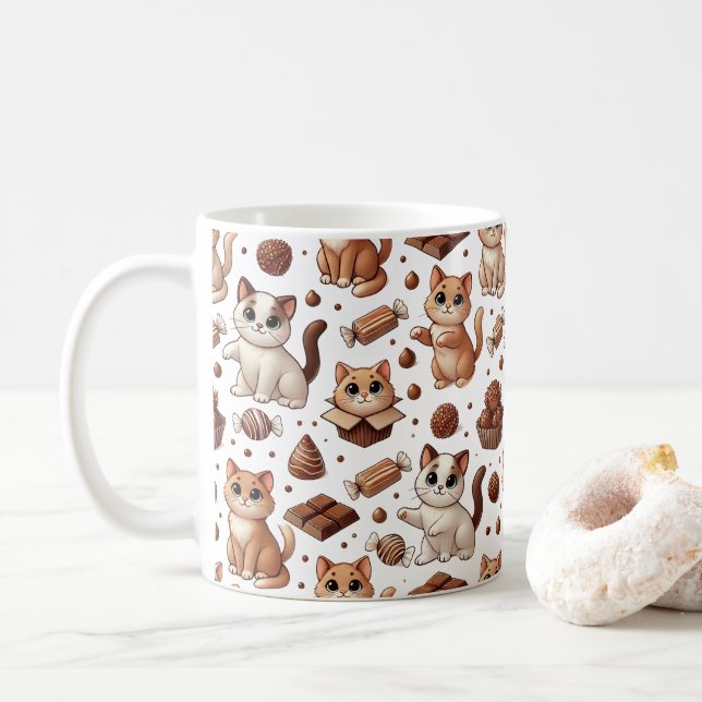 Cute Cats and Chocolates Mugg (Med munk)