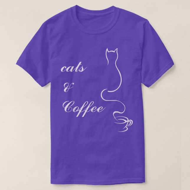 Cute Cats and Coffee T  Shirt (Design framsida)