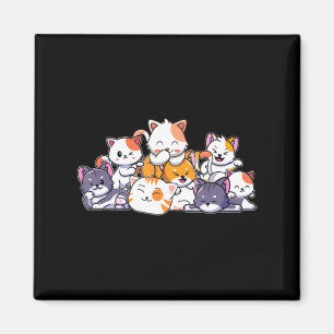 Cute Cats Anime Kawaii Japanska Otaku Neko Gift Wo Magnet