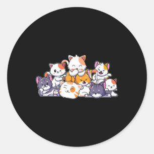 Cute Cats Anime Kawaii Japanska Otaku Neko Gift Wo Runt Klistermärke