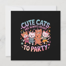 Cute Cats är alltid Redo till Party Roligt och fär Inbjudningar