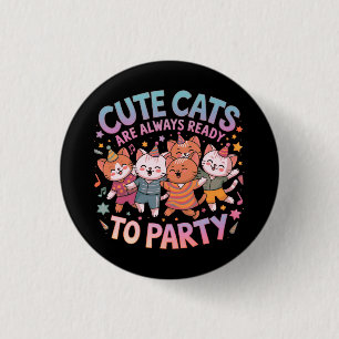 Cute Cats är alltid Redo till Party Roligt och fär Knapp