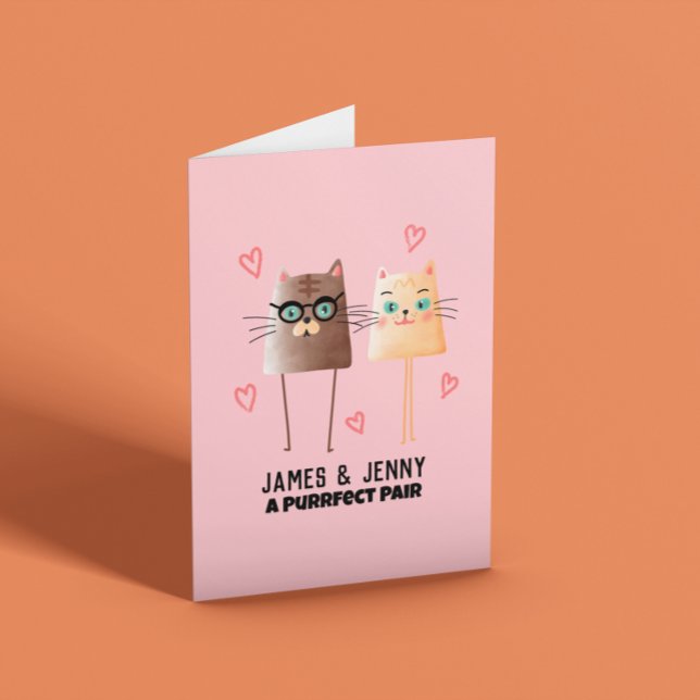 Cute Cats-årsdagen Kort (Skapare uppladdad)