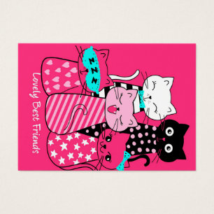 Cute Cats Best Friends Gift Funny Kitten Cat, Katt Visitkort