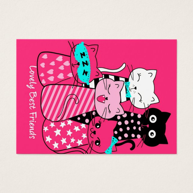 Cute Cats Best Friends Gift Funny Kitten Cat, Katt Visitkort (Framsidan)