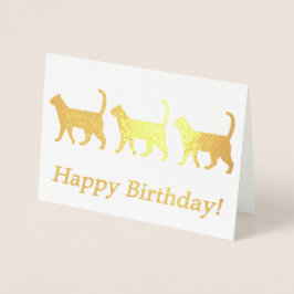 Cute Cats Birday Card Folierat Kort