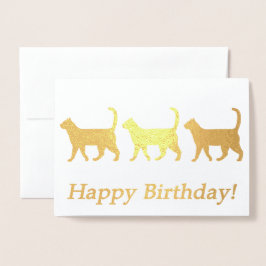 Cute Cats Birday Card Folierat Kort