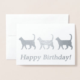 Cute Cats Birday Card Folierat Kort