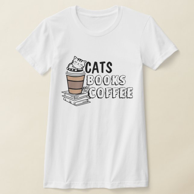 Cute Cats Bokar & Coffee Shirt, Lover T Shirt (Laydown)