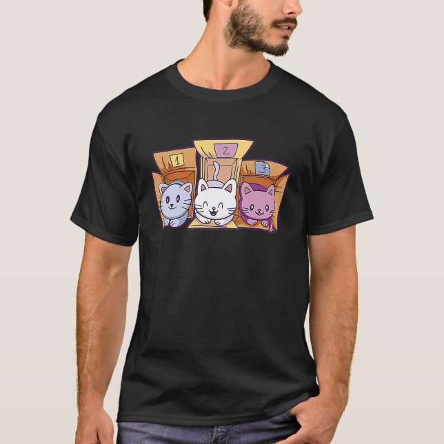 Cute Cats Boxes antar T Shirt (Framsida)