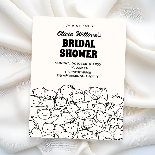 Cute cats bridal shower inbjudningar (Skapare uppladdad)