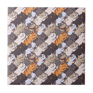 Cute Cats Ceramic Tile Kakelplatta