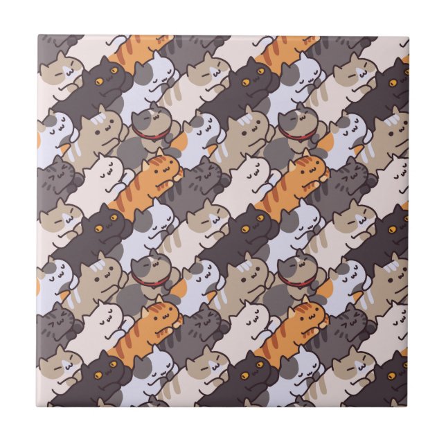 Cute Cats Ceramic Tile Kakelplatta (Framsidan)