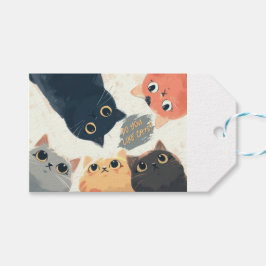 Cute Cats Circle – Kawaii Kattillustration Presentetikett