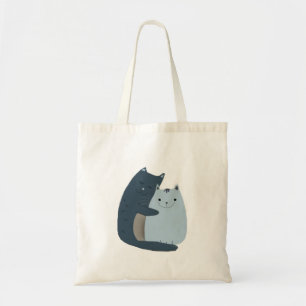 Cute Cats Cuddling Art Tygkasse