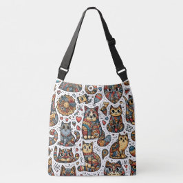 Cute Cats Doodle Kor Body Bag Axelväska