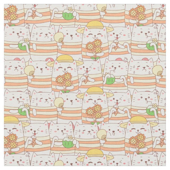 Cute Cats Fabric Tyg (Närbild)