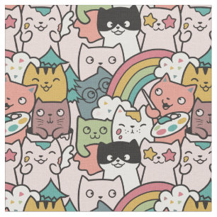 Cute Cats Fabric Tyg