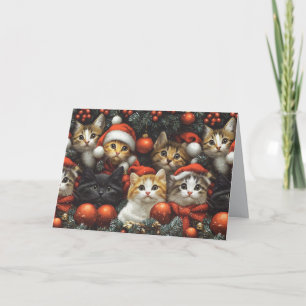Cute Cats firar jul Glad helg Tack Kort