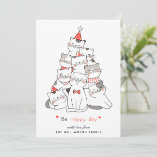 Cute Cats God jul Card Julkort