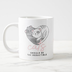 Cute Cats Hjärtformade för Anpassningsbar av momsd Jumbo Mugg