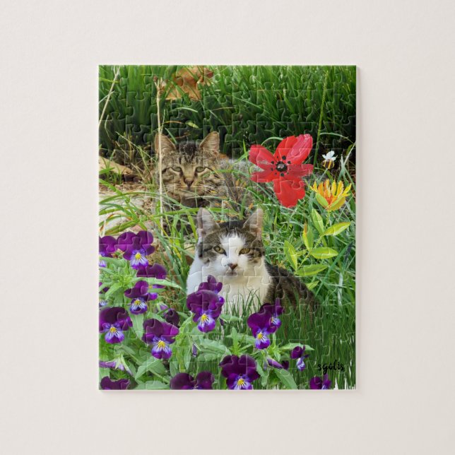 Cute Cats i Garden Pussel (Vertikal)