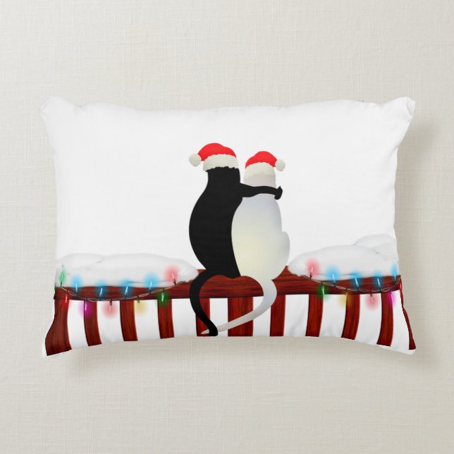 Cute Cats i julklappar Prydnadskudde (Framsidan)