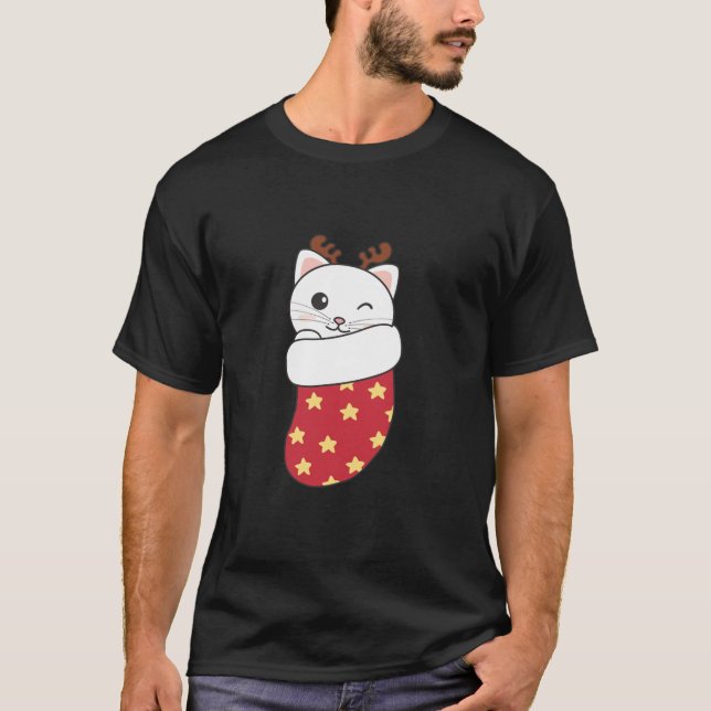 Cute Cats i julsoppa för julklapp T Shirt (Framsida)