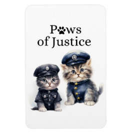 Cute Cats in Police Uniforms Tassar Justice Magnet