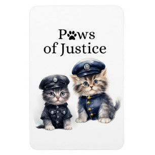 Cute Cats in Police Uniforms Tassar Justice Magnet