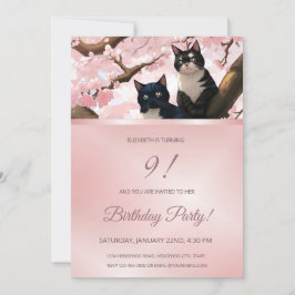 Cute Cats | Inbjudan till Blommar av körsbärsflick
