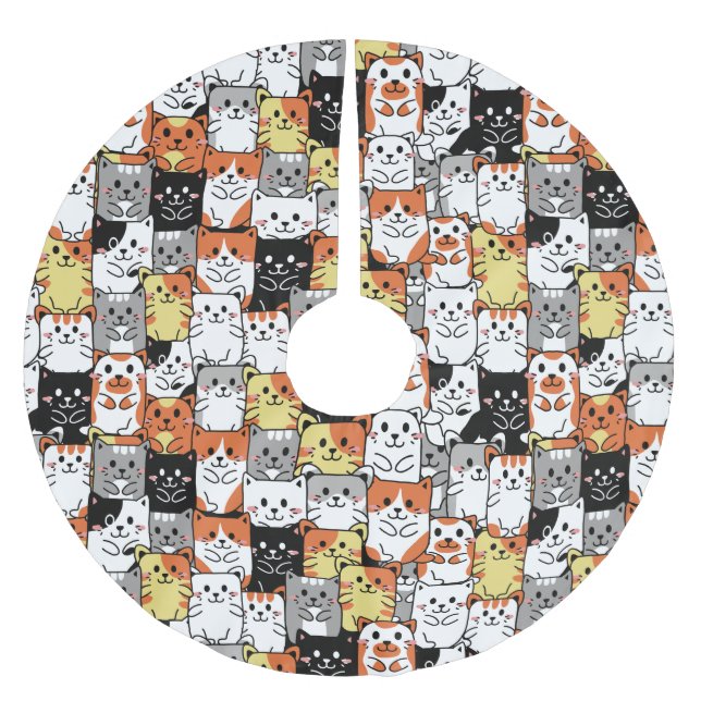 Cute Cats Julgransmatta Borstad Polyester (Framsidan)
