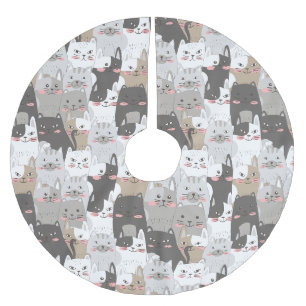 Cute Cats Julgransmatta Borstad Polyester