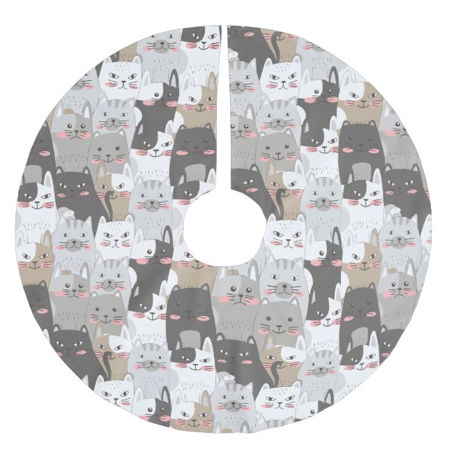 Cute Cats Julgransmatta Borstad Polyester (Framsidan)