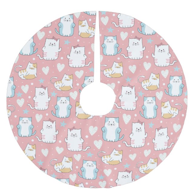 Cute Cats Julgransmatta Borstad Polyester (Framsidan)