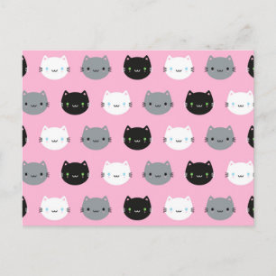Cute Cats & Kawaii Kittens (Rosa) Vykort