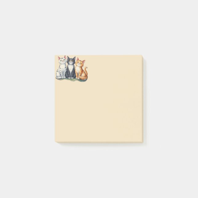 Cute Cats Kittens Pet Animal Nature Art Post-it Block (Framsida)