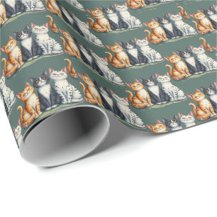 Cute Cats Kittens Tittar Lycklig Presentpapper