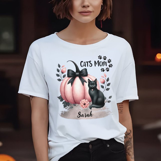 Cute Cats Mamma Halloween Personlig Rosa T Shirt (Skapare uppladdad)