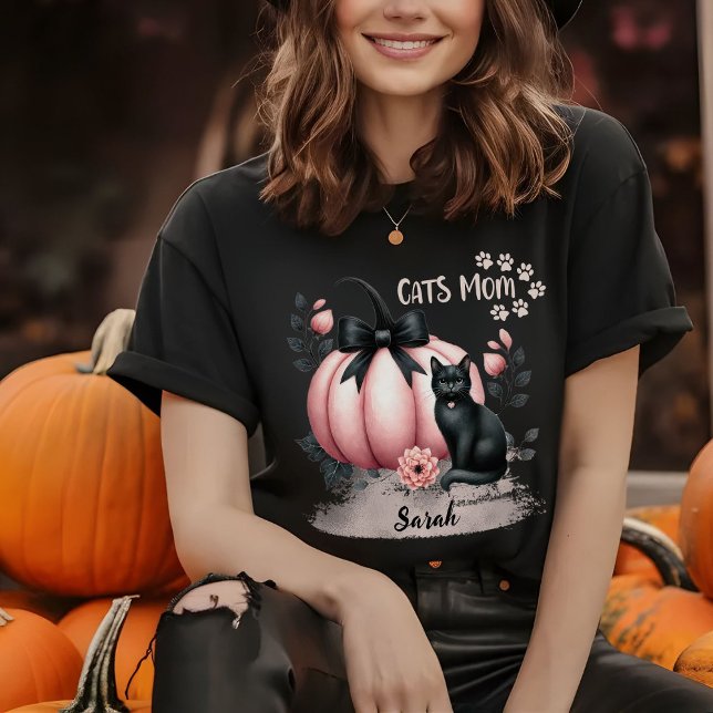 Cute Cats Mamma Halloween Personlig Rosa T Shirt (Skapare uppladdad)