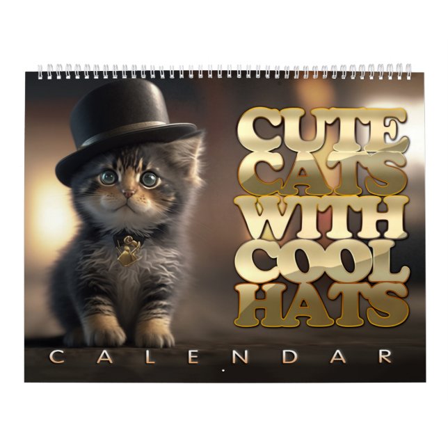 Cute Cats med Coola Hats-kalender Kalender (Omslag)