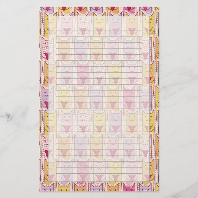 Cute Cats med ljuvande hjärdar Brevpapper (Framsida)