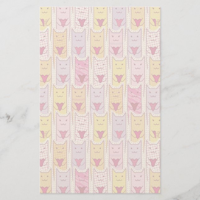 Cute Cats med ljuvande hjärdar Brevpapper (Framsida)